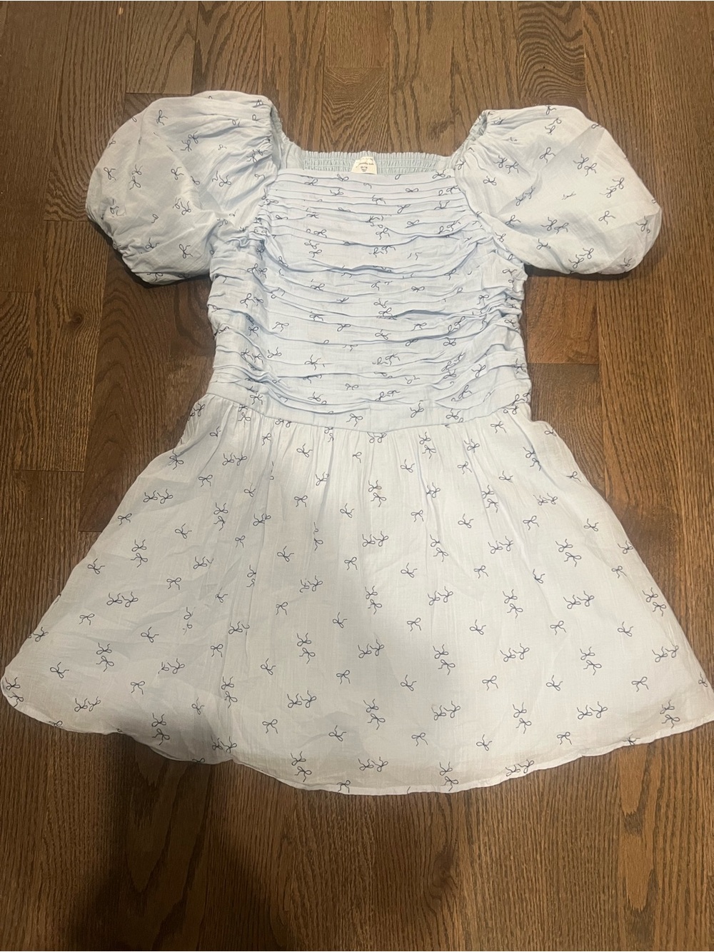 abercrombie kids Light Blue Floral Puff Sleeve Dress